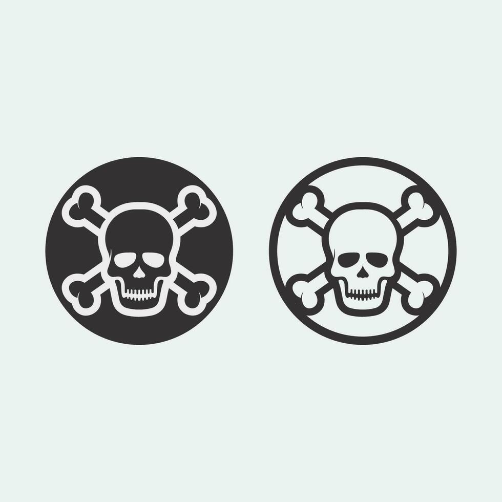 skull and bones icon logo design vector graphic illustration symbol