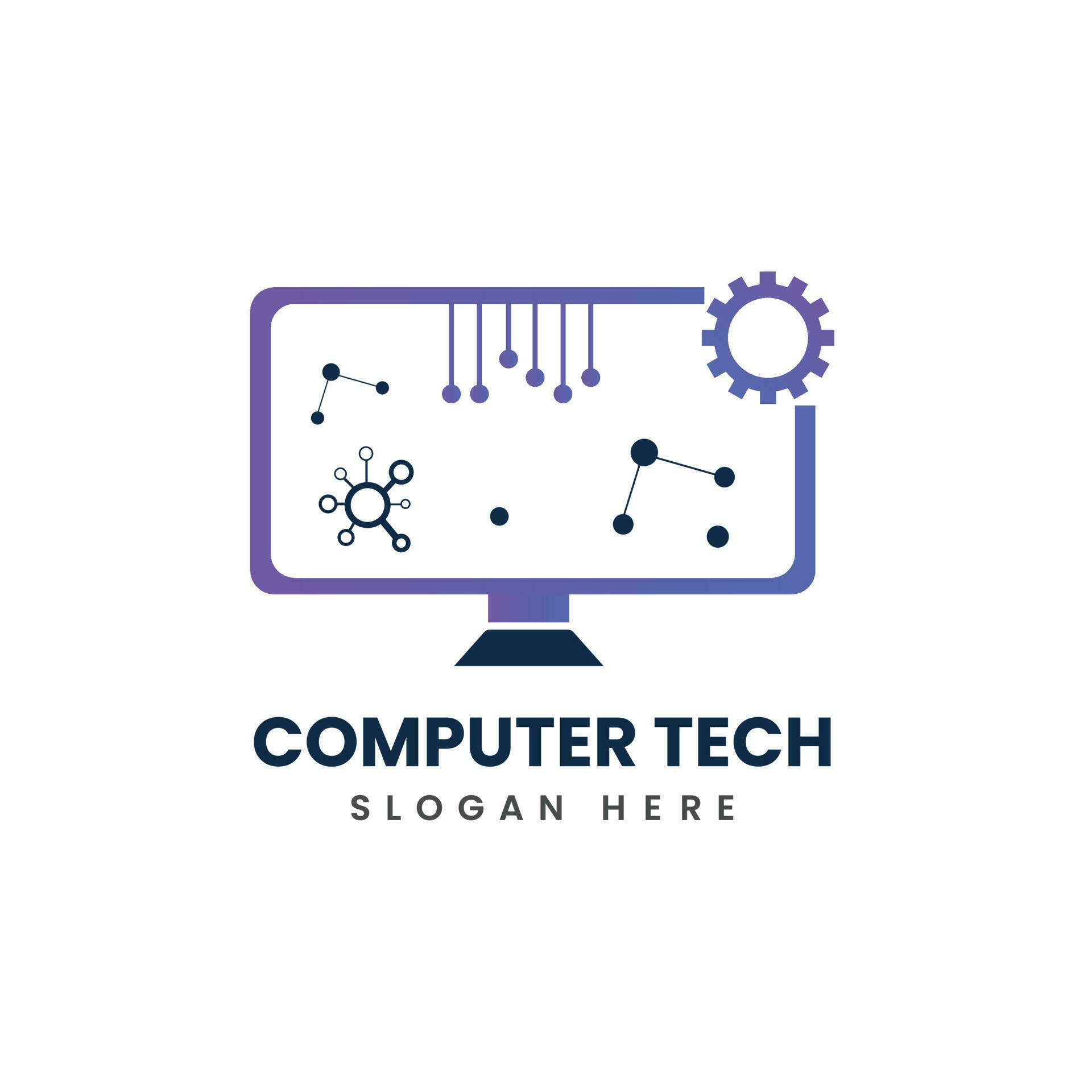 Computer technology logo vector design template. 23508745 Vector Art at
