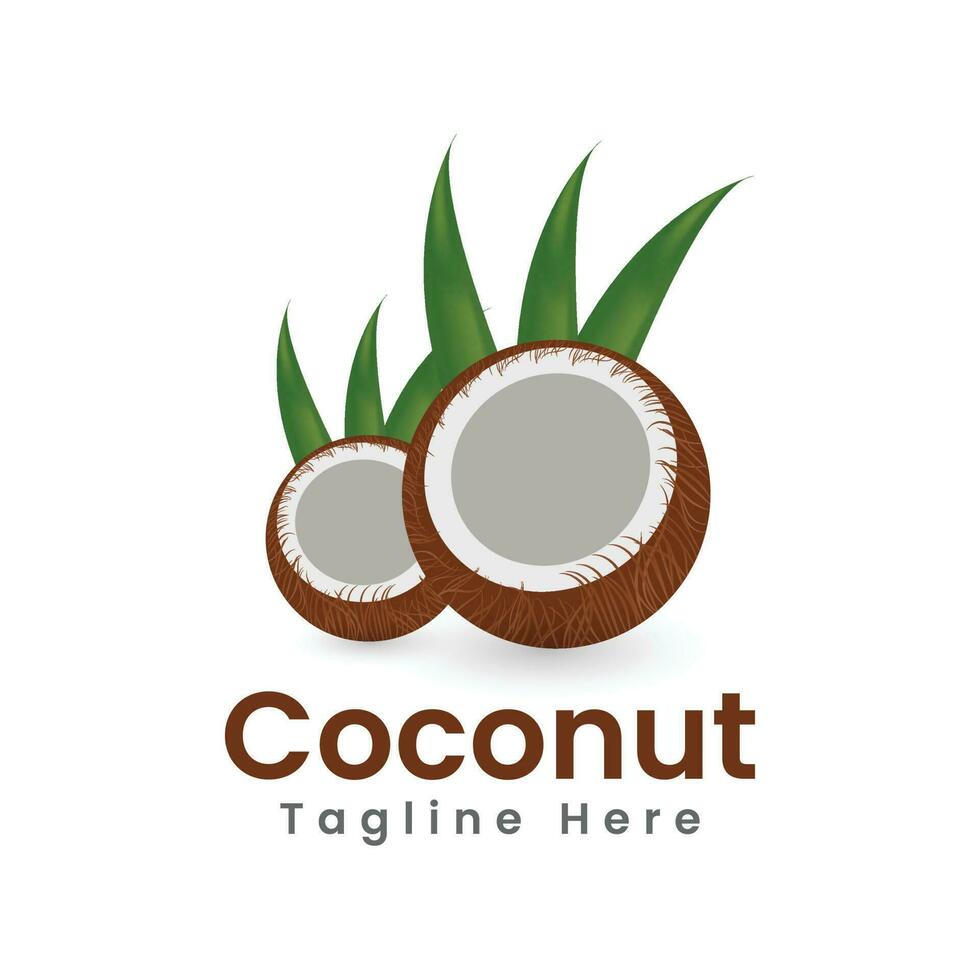 Coconut brand logo design vector illustration