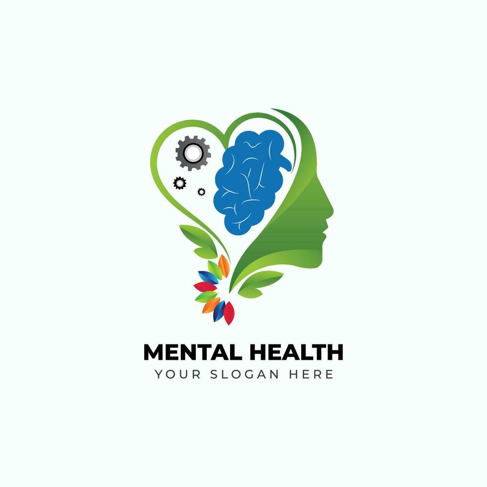 degradado mental salud logo vector modelo