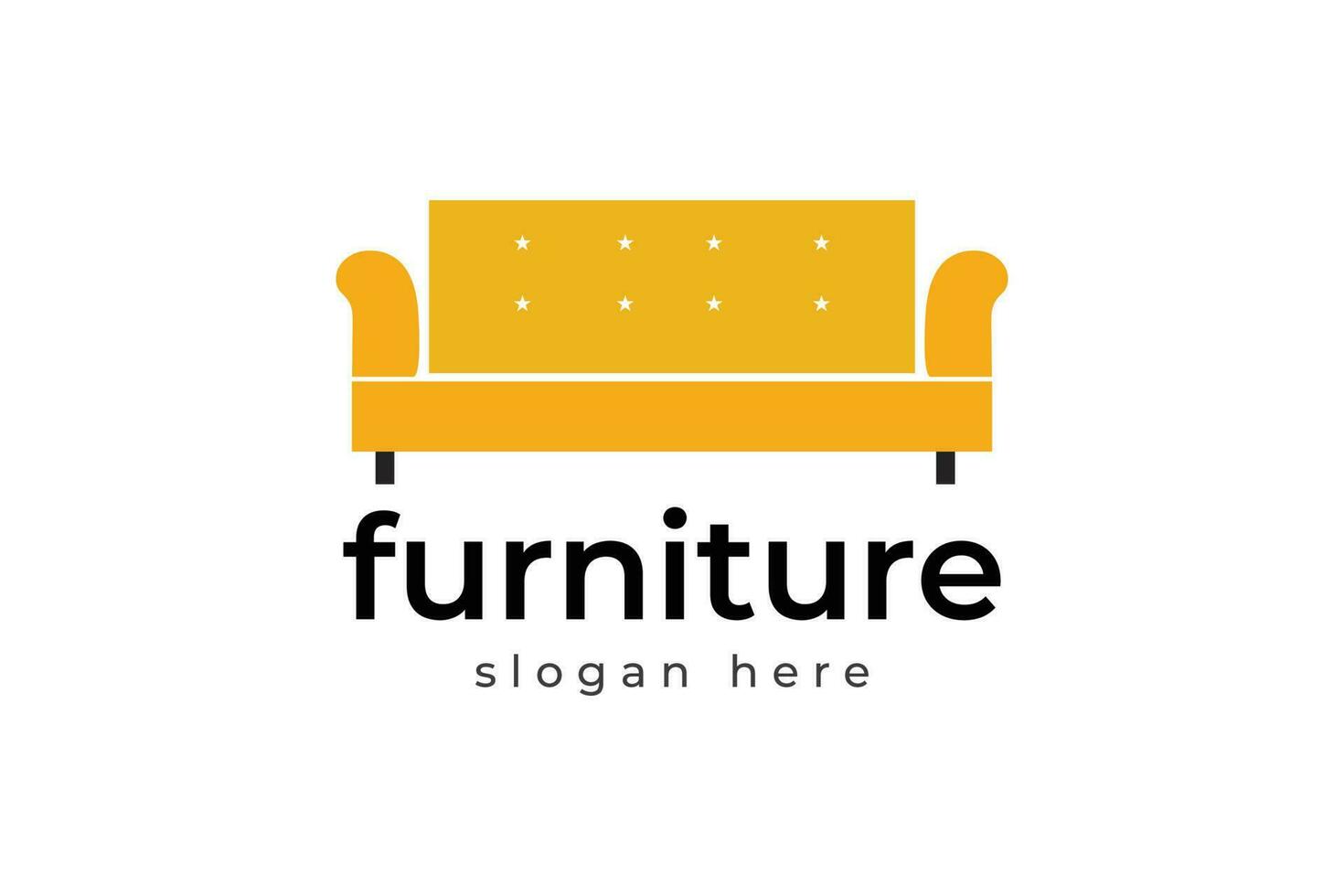 Furniture flat logo design vector template.