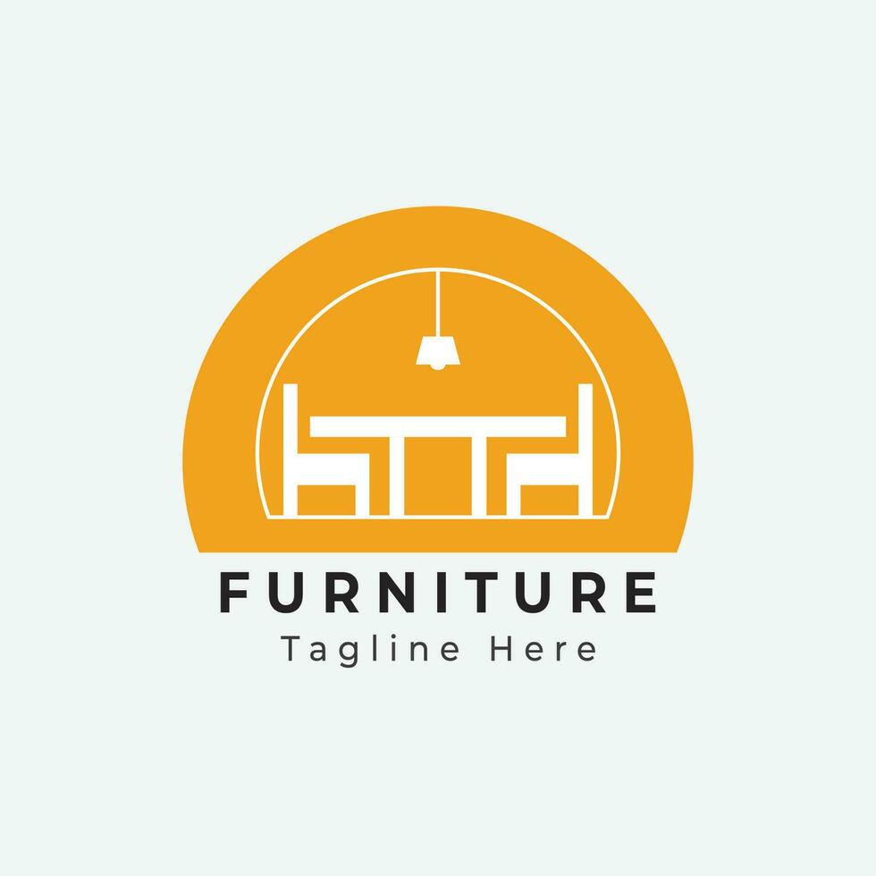 Home interior furniture logo vector template design.