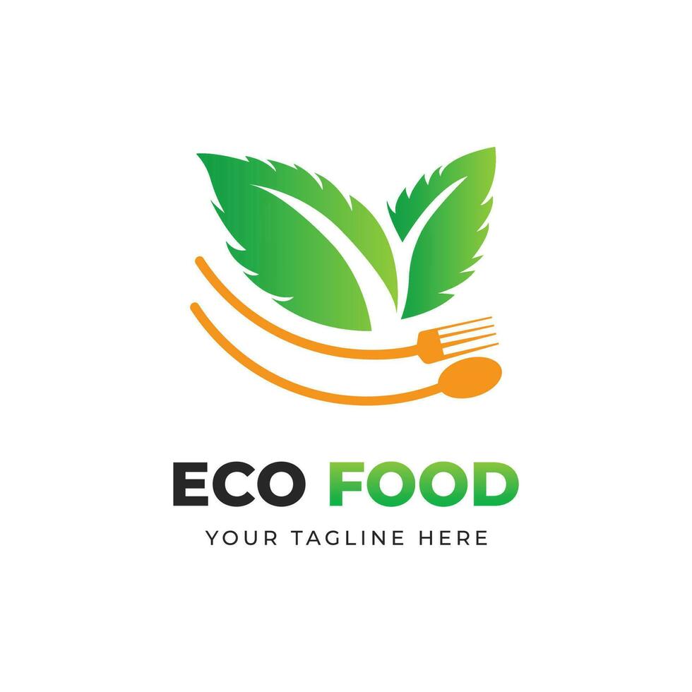Eco food logo design vector template