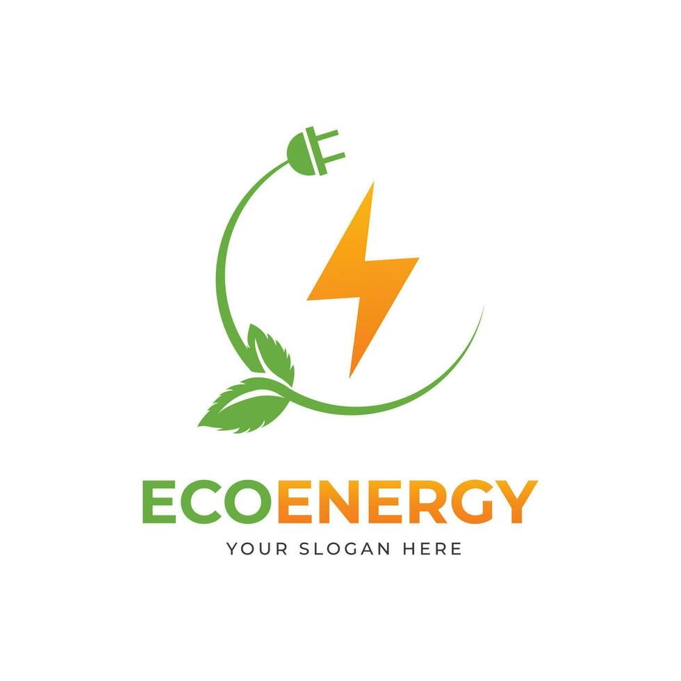 Eco energy logo design vector template