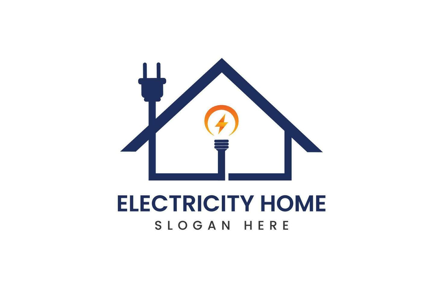 Electricity home logo design vector template