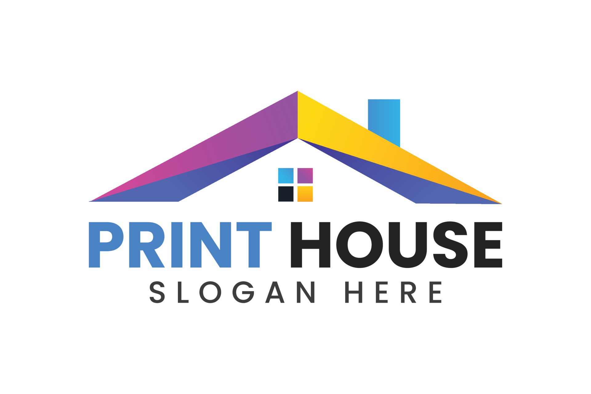 Print house logo design with home concept rainbow color. 23508795