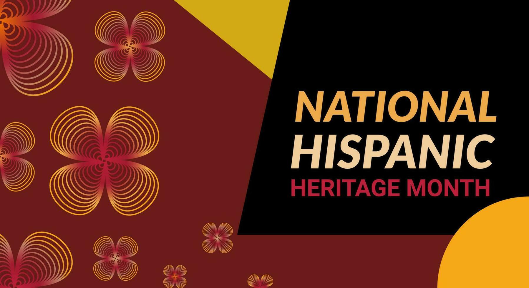 National Hispanic heritage month. Abstract floral ornament background design vector