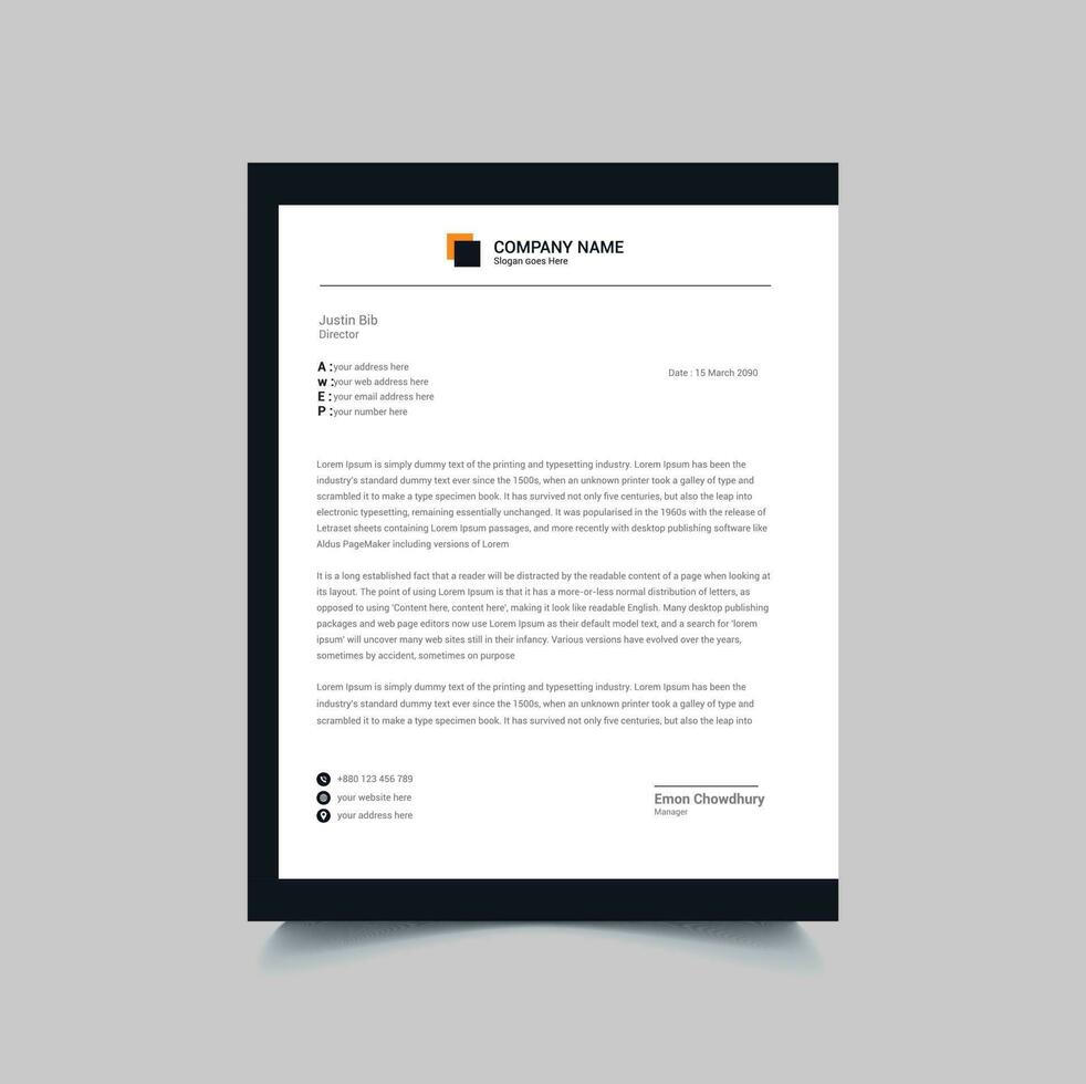 Letterhead Design Template vector