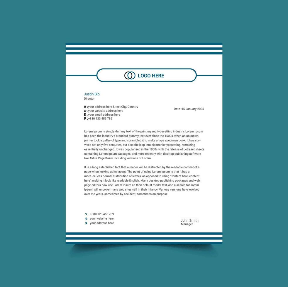 Modern Letterhead Design vector