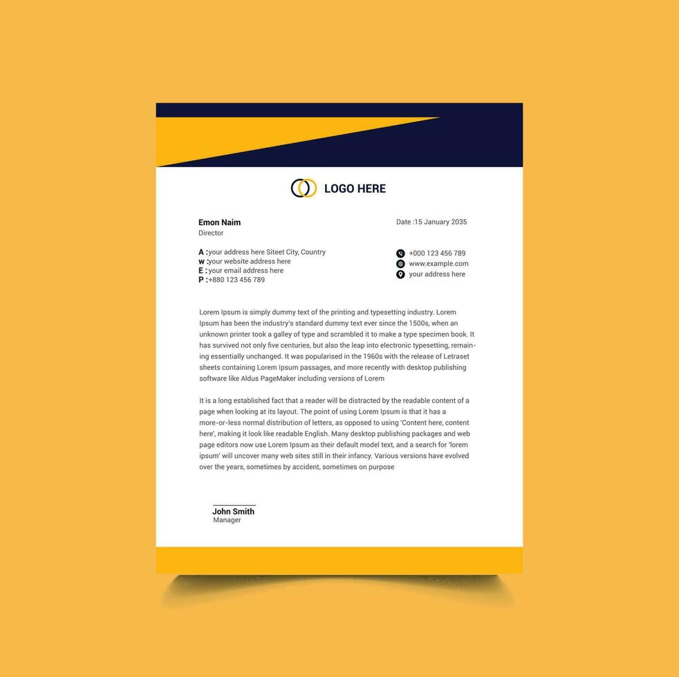 Modern Letterhead Design vector