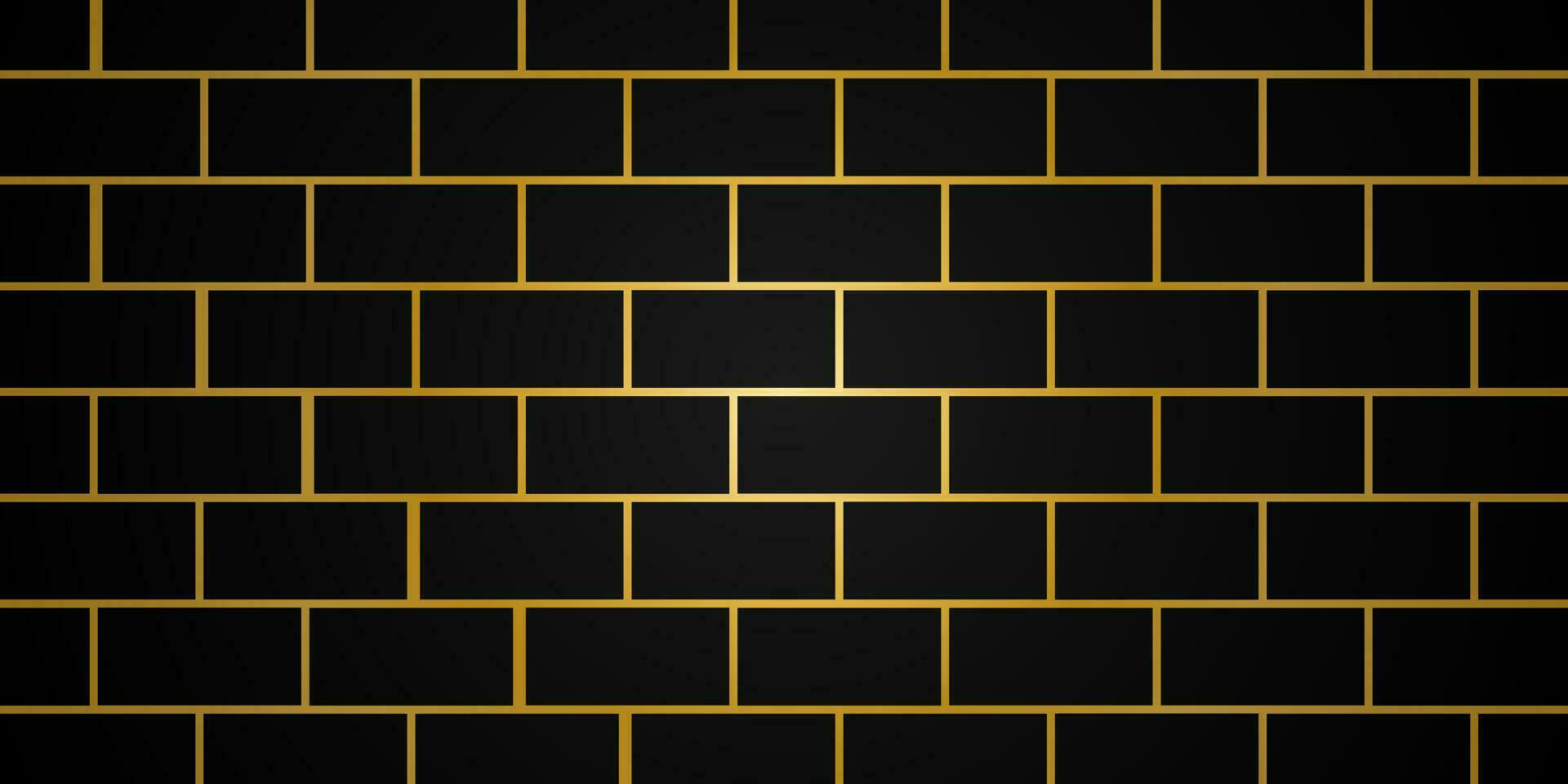 oro y negro colores ladrillos pared antecedentes. resumen línea geométrico fondo. mínimo diseño estilo. Roca pared textura antecedentes. futurista Arte vector