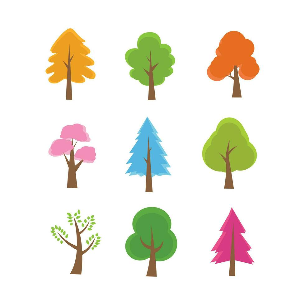 colorido temporada árbol colección vector