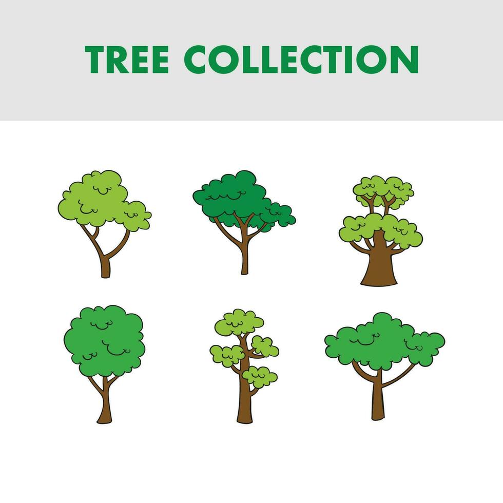 Hand drawn trees vector