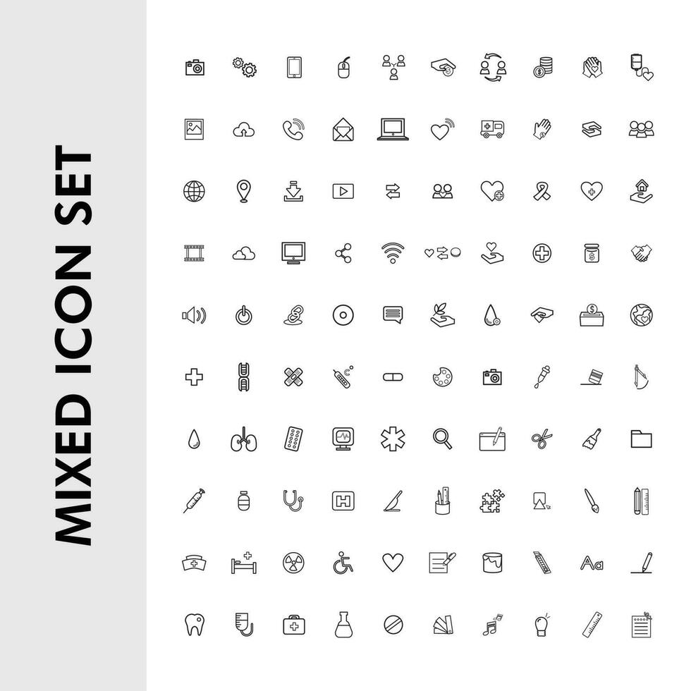 mixed icon set in vector