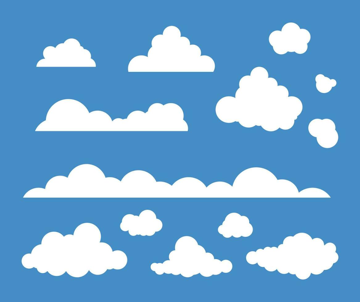 white clouds isolated vector