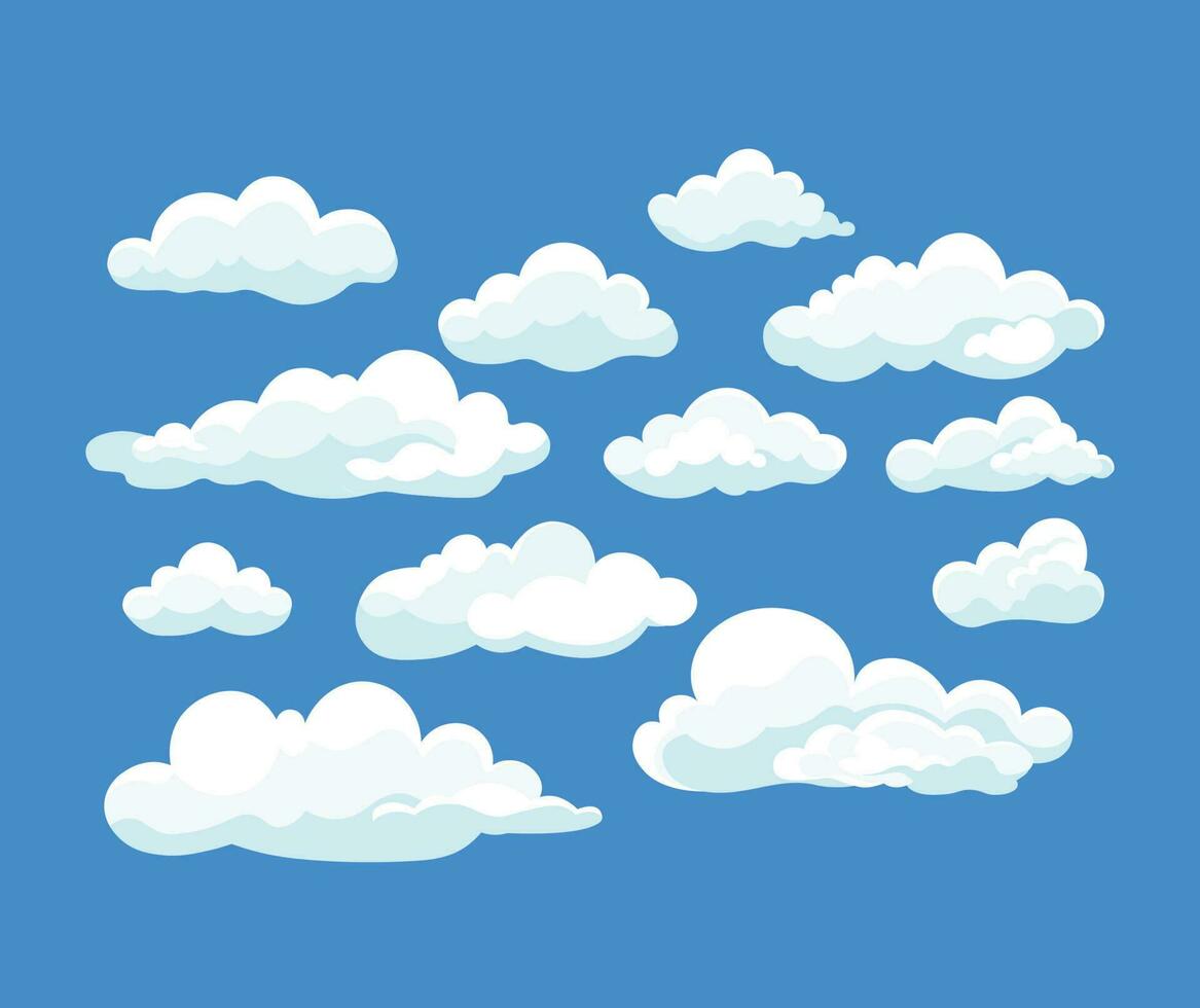 cloud set isolated vector