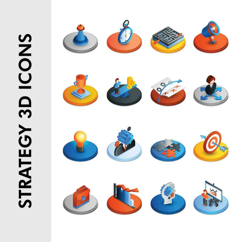 3d icons set vector