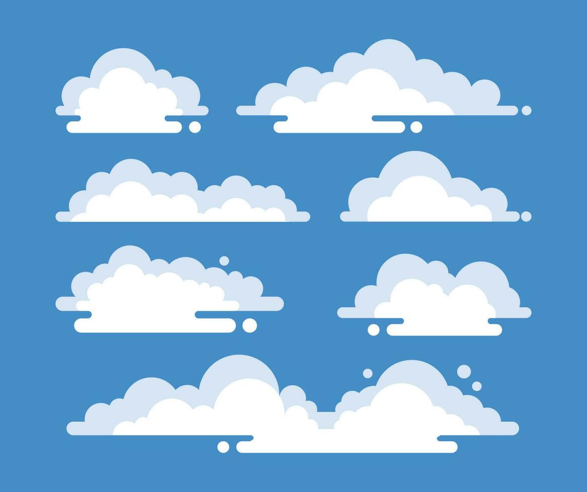 plano nube colección vector