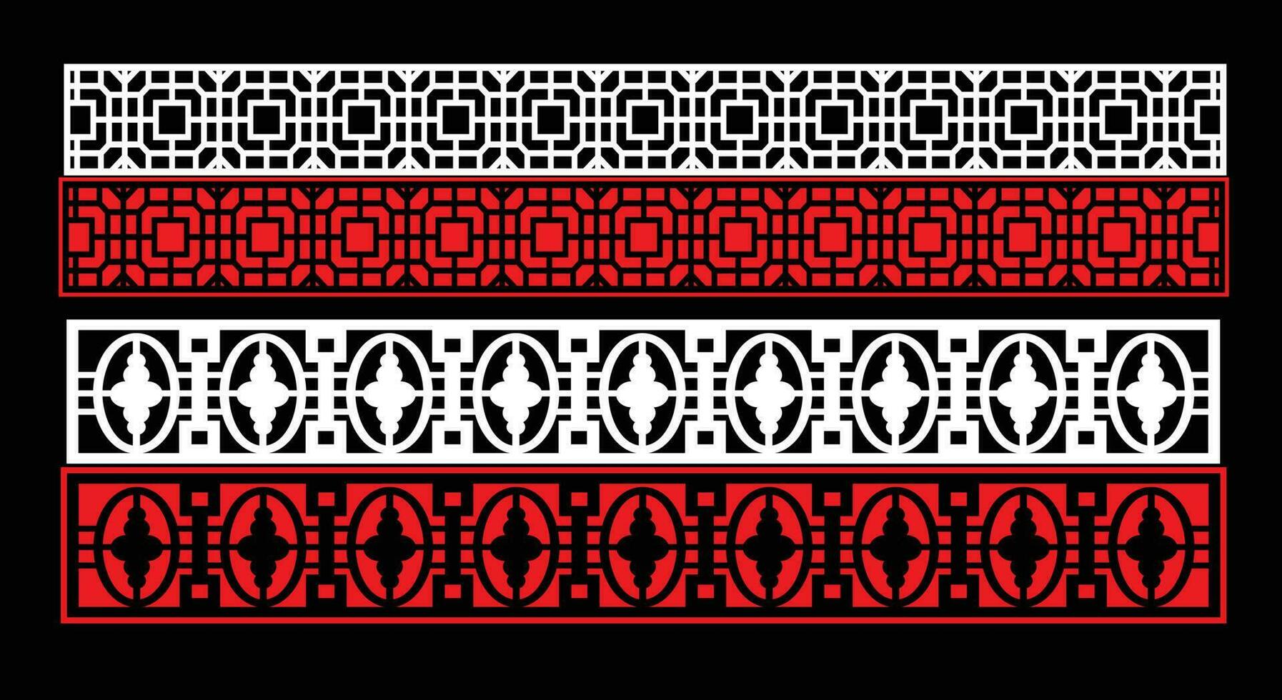 decorativo pared paneles conjunto jali diseño cnc patrón, láser corte patrón, enrutador cnccutting.jali láser cortar decorativo panel conjunto con cordón modelo. vector
