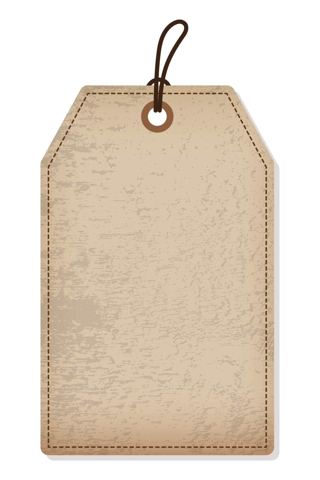 Blank old paper label or cloth tag Brown price tag with rope Template Blank old paper label or cloth tag Brown price tag with rope Template