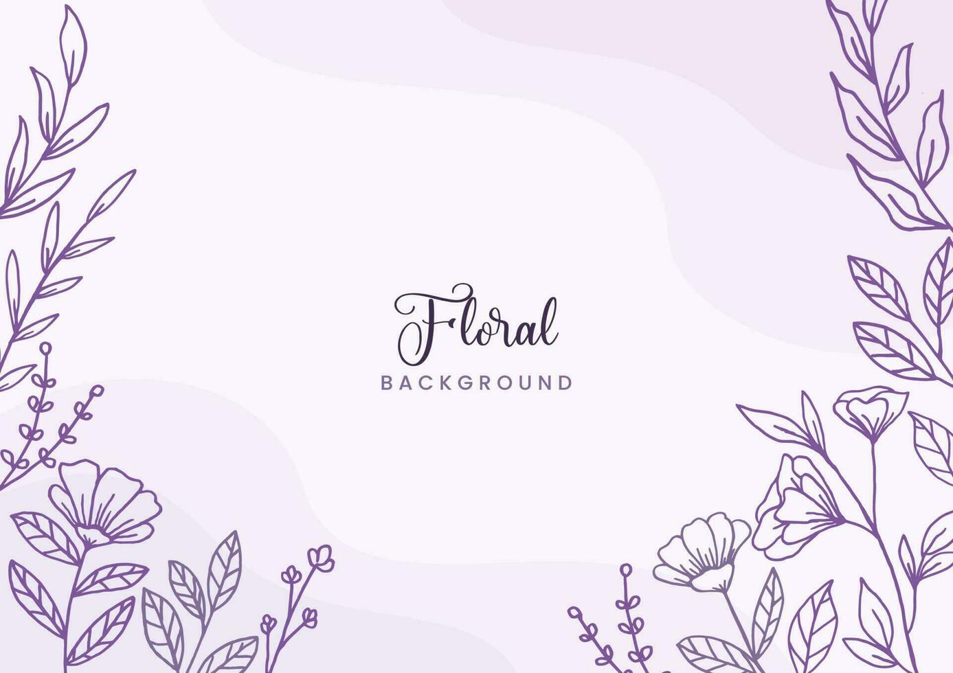 hermosa púrpura floral antecedentes con mano dibujado hojas y flor frontera en pastel plano color para Boda invitación o compromiso o saludo tarjeta vector