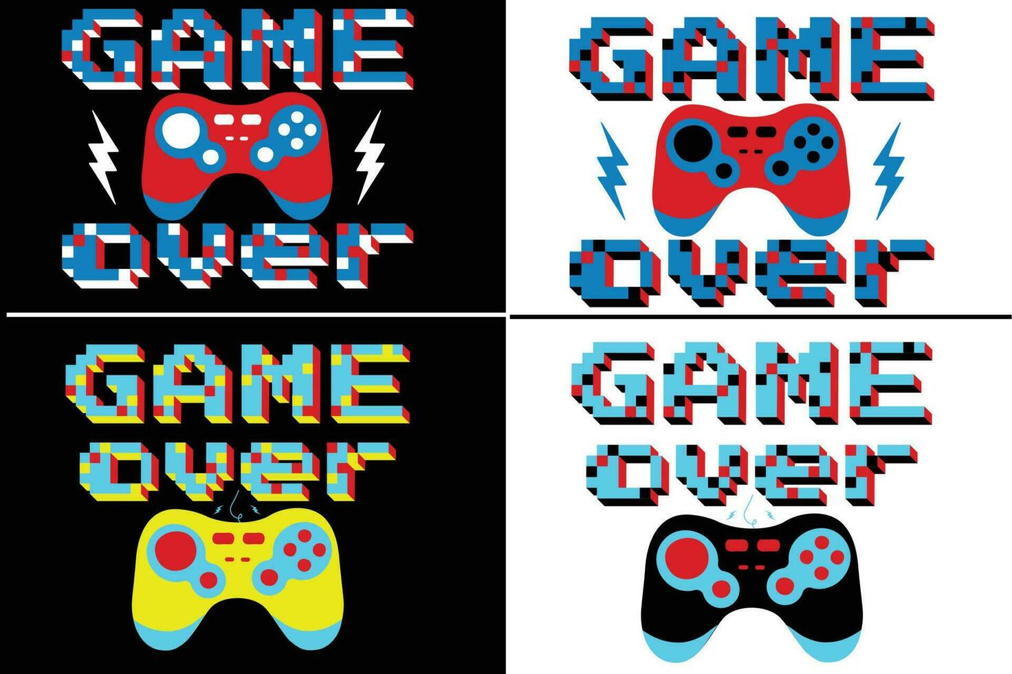 gaming  vector design set , retro gaming Vector design for t shirt