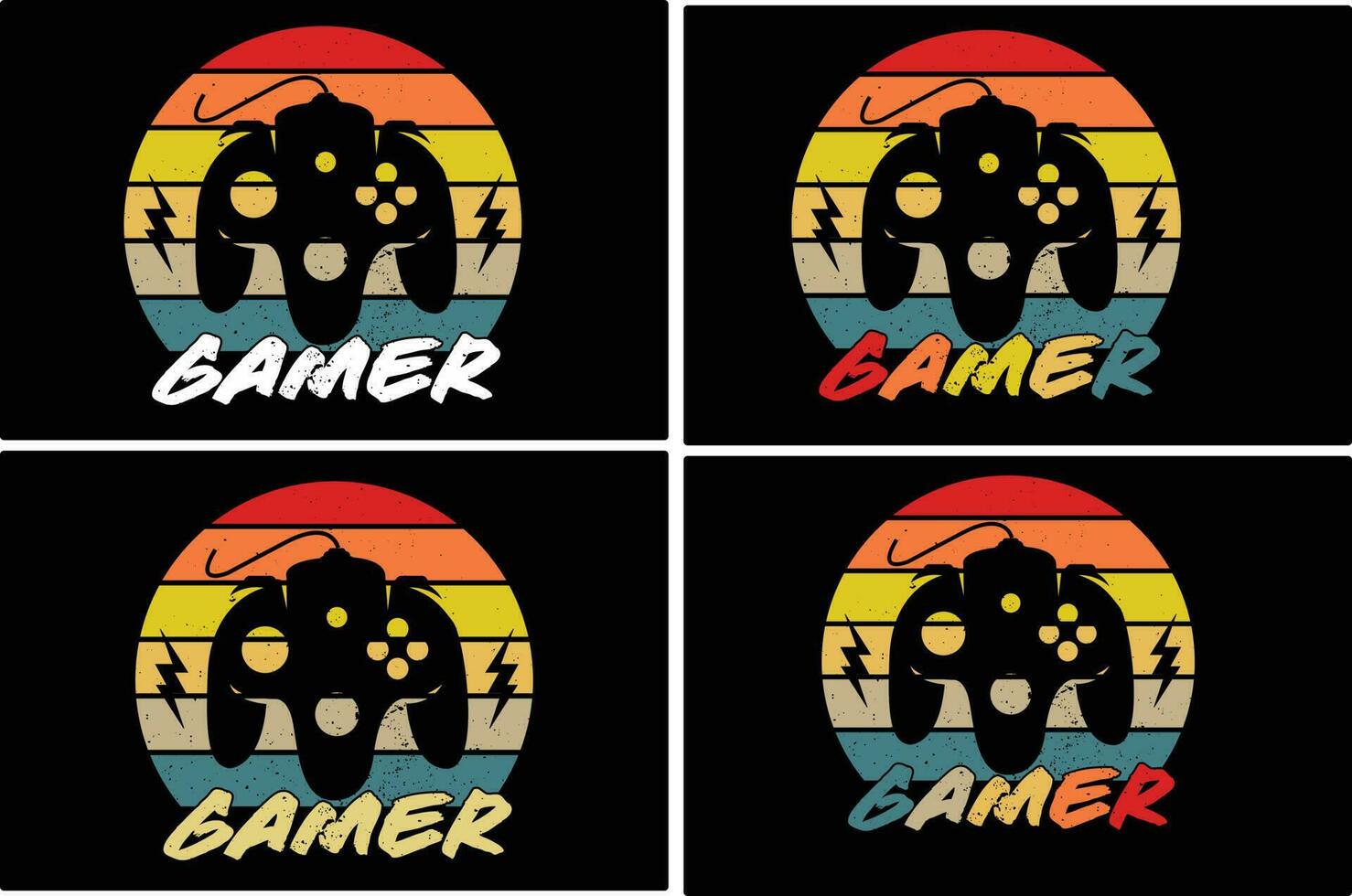 gaming  vector design set , retro gaming Vector design for t shirt