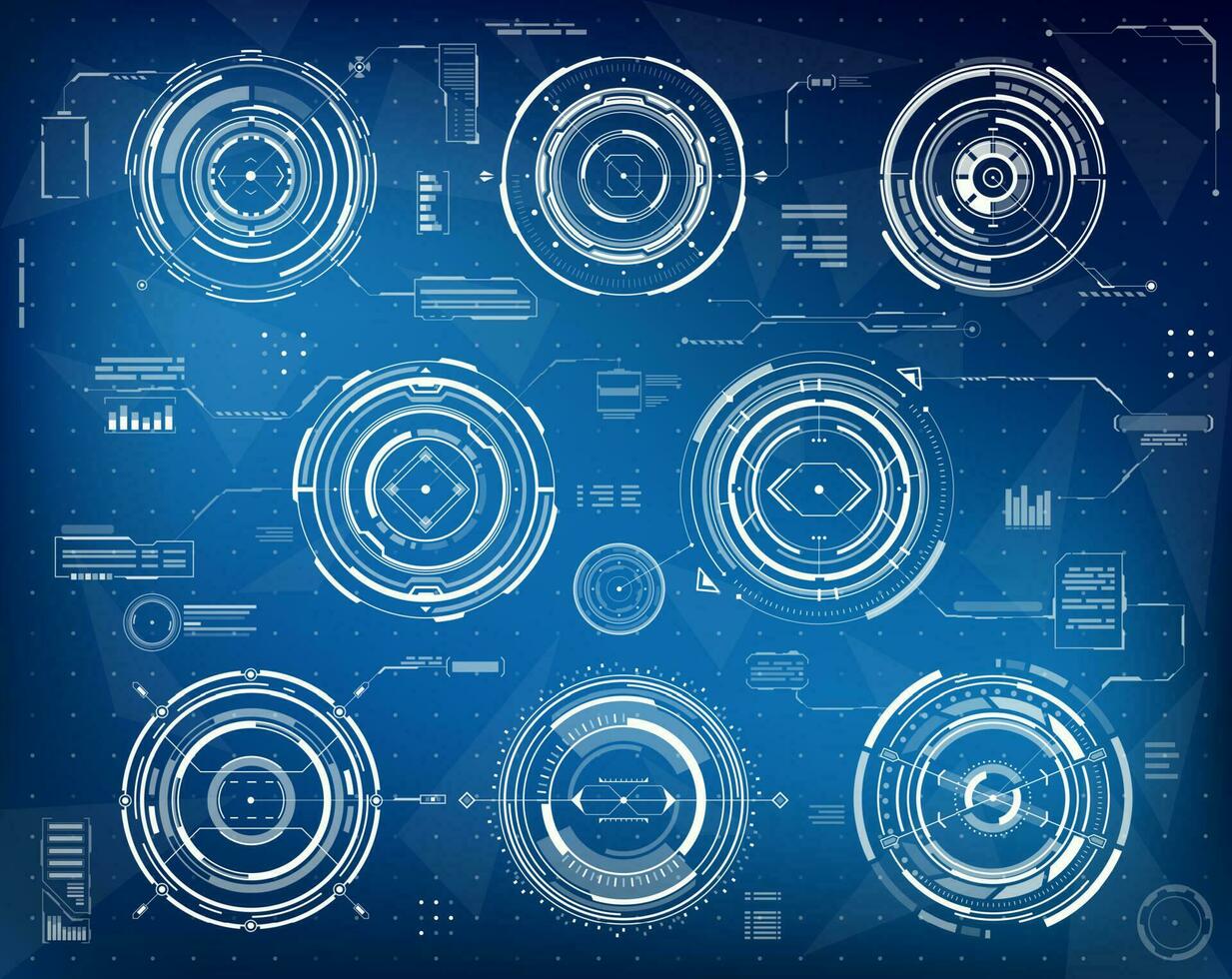 HUD futuristic infographic circular interface data vector