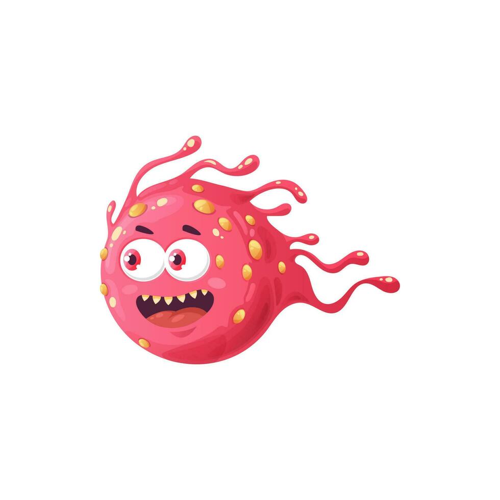 Cartoon virus cell vector icon, cute bacteria 23510167 Vector Art ...