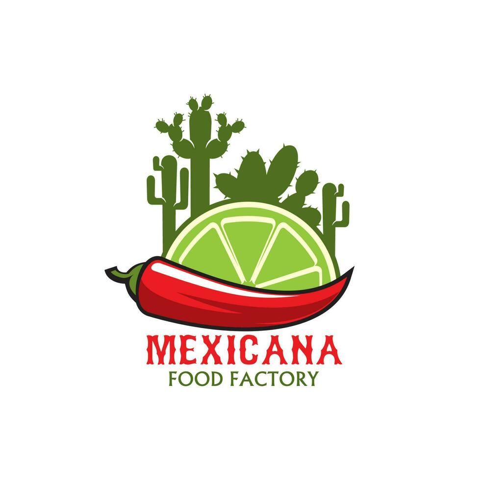 mexicano restaurante comida fábrica vector icono