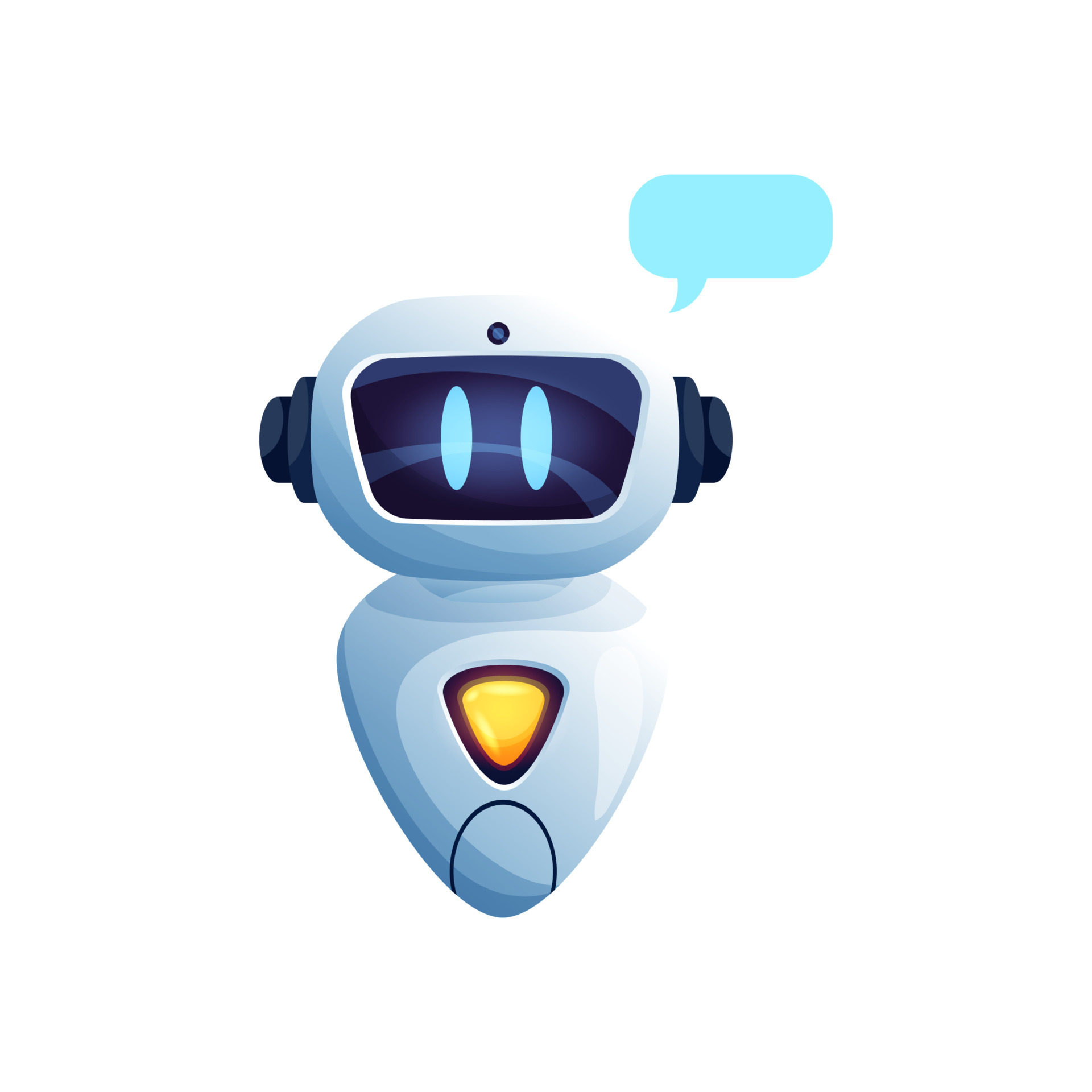 A Cute Smiling Robot Talking To A Chat Bot Vector Linear