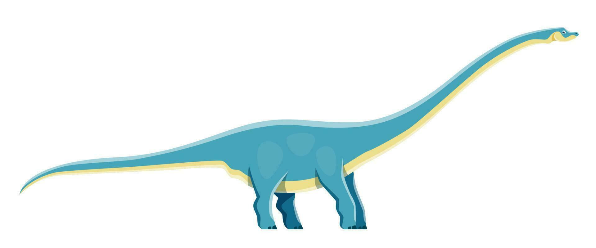 Cartoon dinosaur character, Mamenchisaurus dino vector