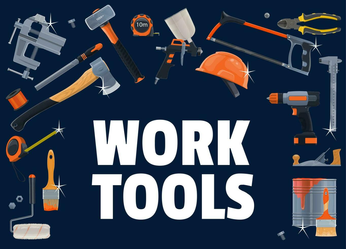 Construction, building and carpentry tools vector