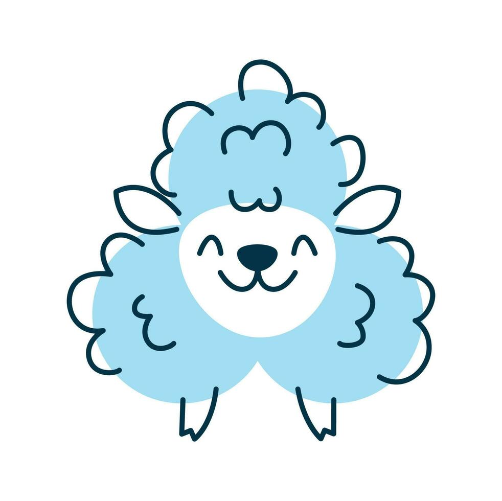 Sheep of circles, math cartoon character shape vector