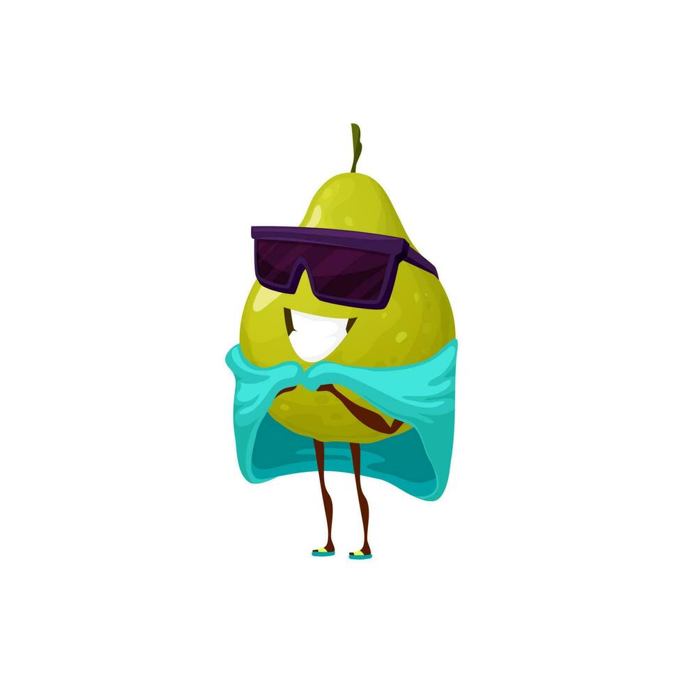 Cartoon guava fruit character covered with towel vector