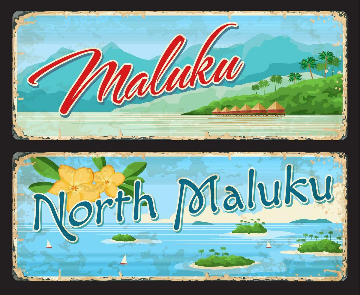 maluku y norte maluku indonesio regiones platos vector