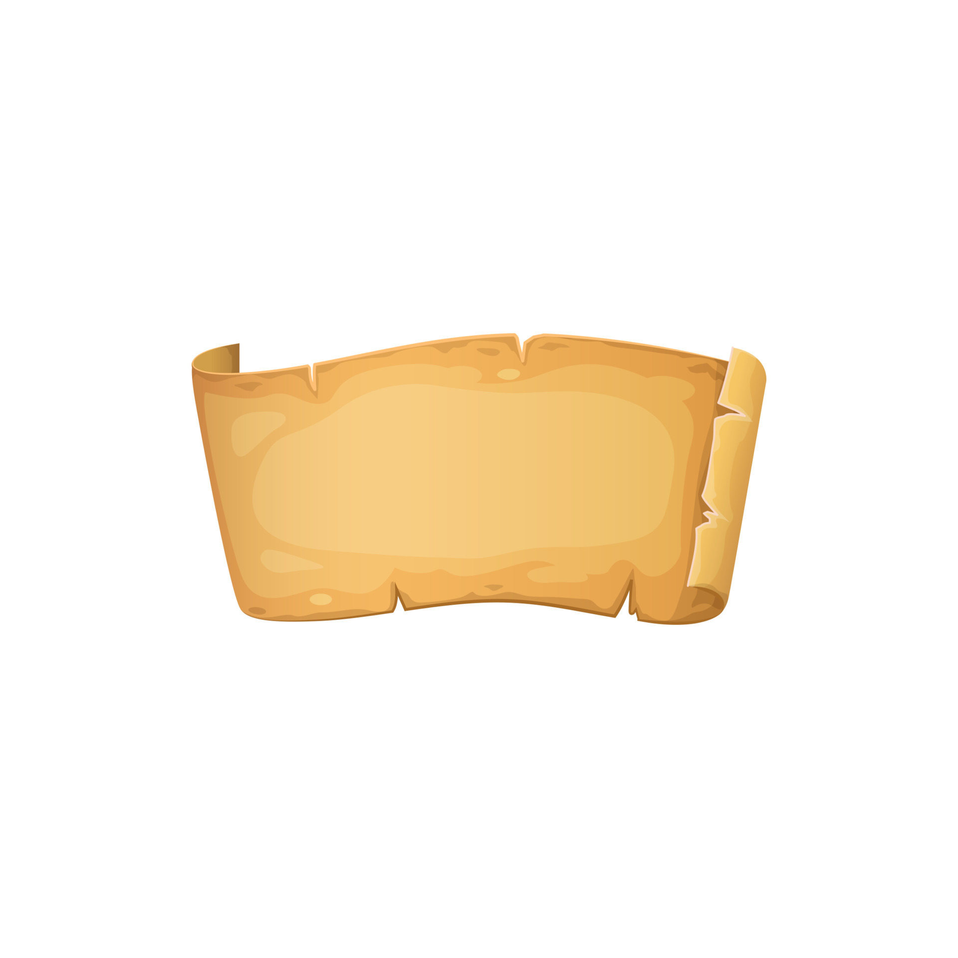 Medieval banner frame, scroll edges torn parchment 23510403 Vector Art