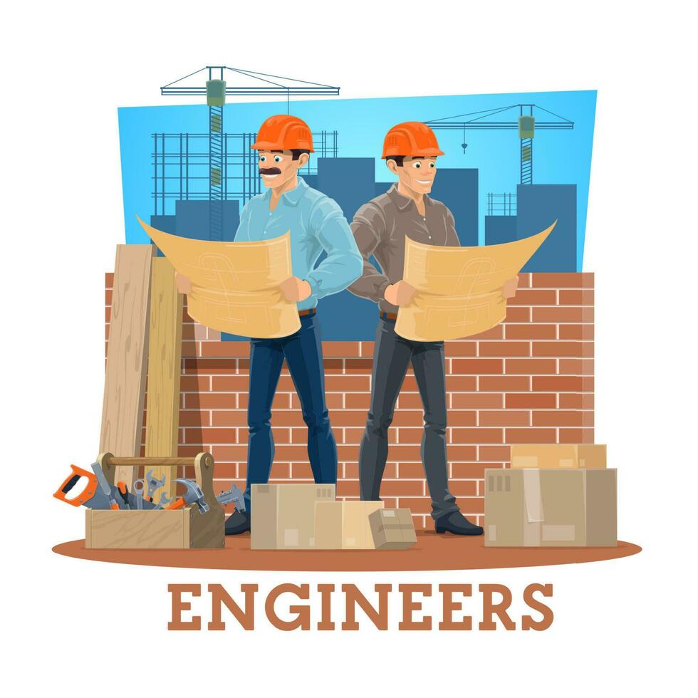Engineer and architect of construction industry vector