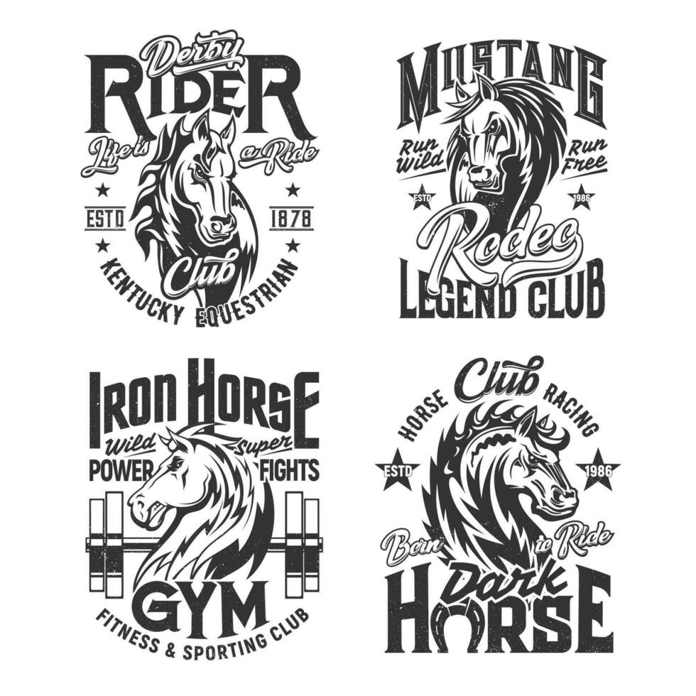 Horse stallion mascot t-shirt vector print