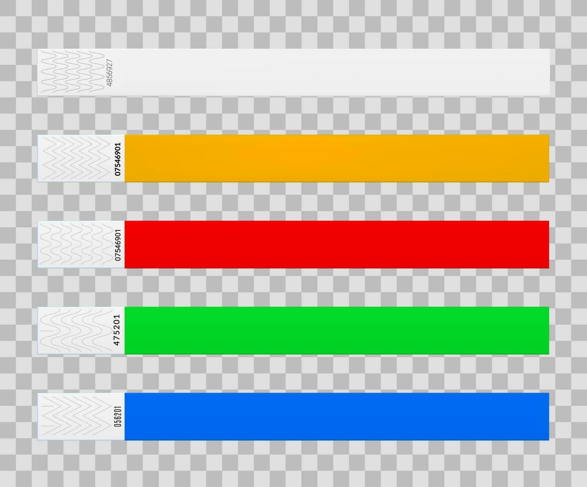 Paper wristband, bracelet mockup or wrist band vector
