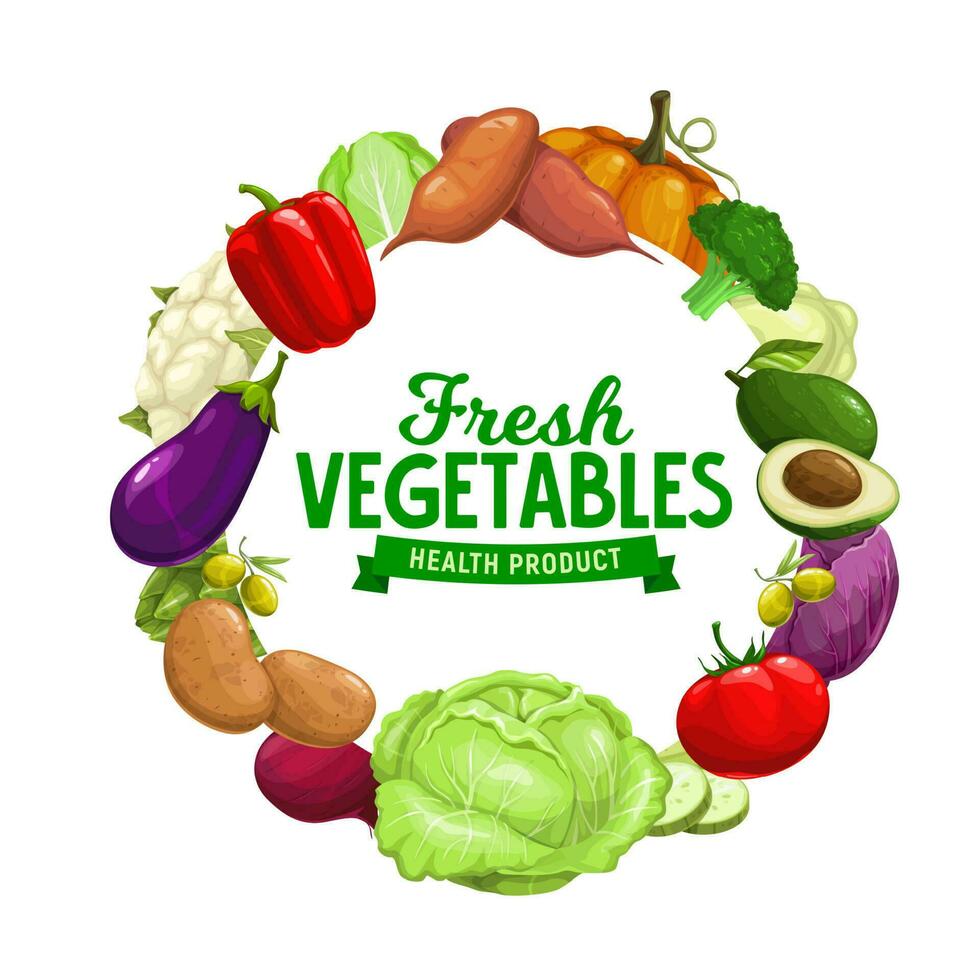 Healthy organic vegetables, farm garden harvest vector