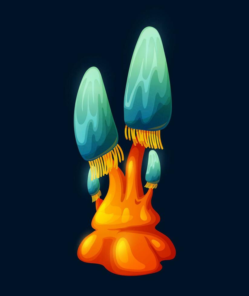 Magic mushrooms, fairytale or fantasy fungi vector