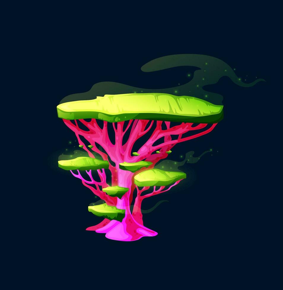 Fantasy magic baobab mushroom, fairy toadstool vector