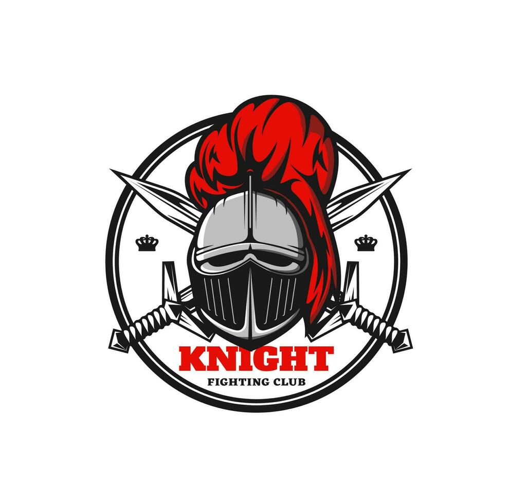 Medieval knight icon, vector emblem with warrior