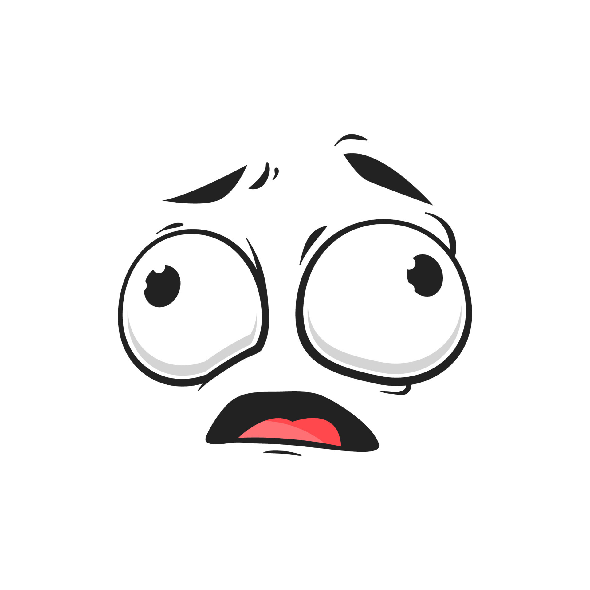 Cartoon face with slanting eyes and open mouth 23510883 Vector Art at