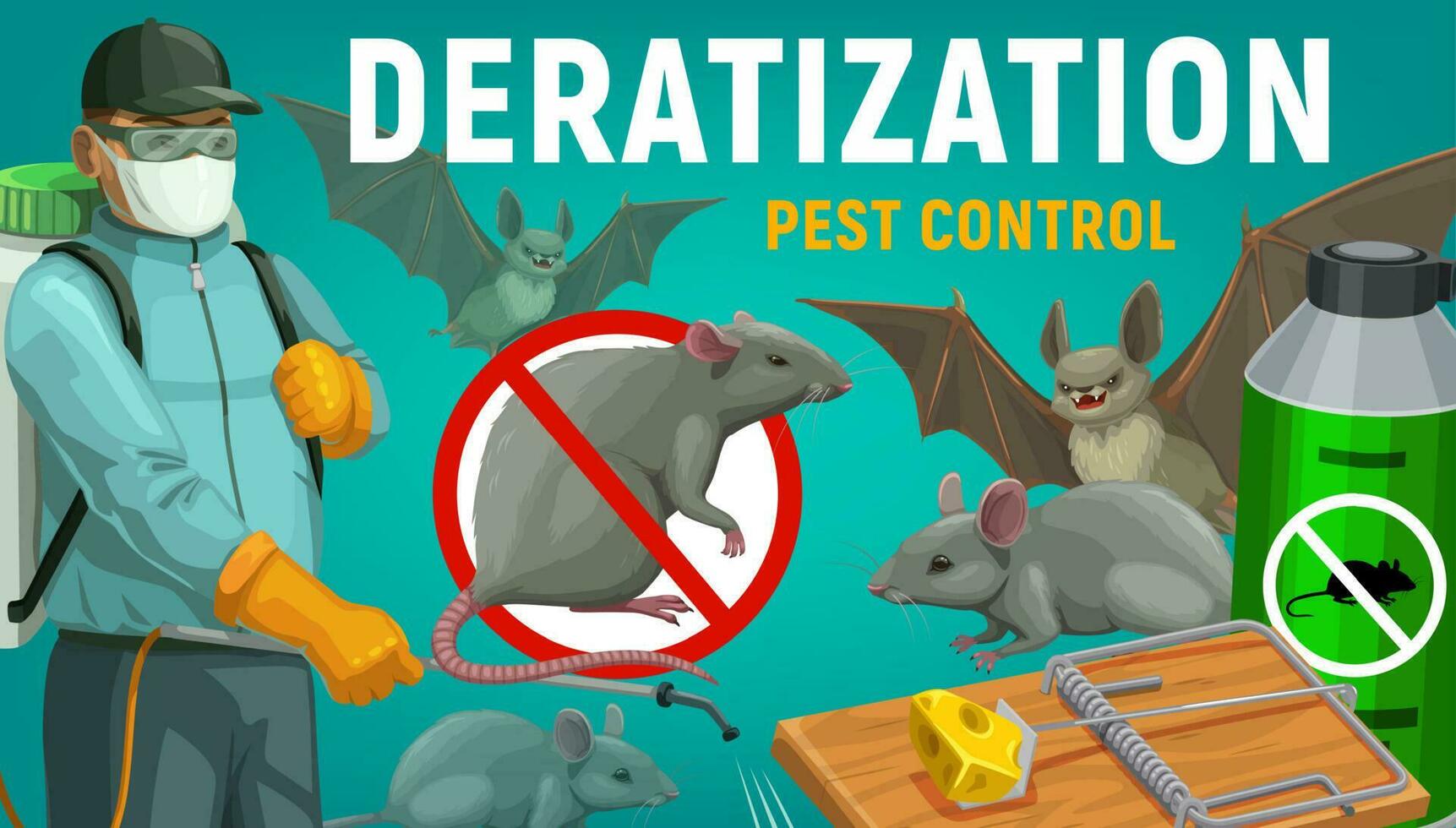 Deratization pest control, extermination service vector