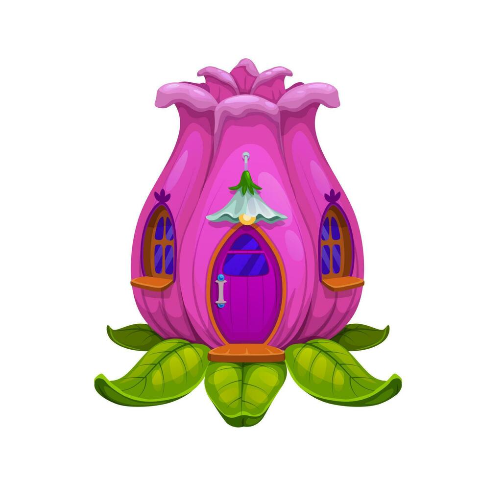 Fairy flower bud house or dwelling elf enchantress vector