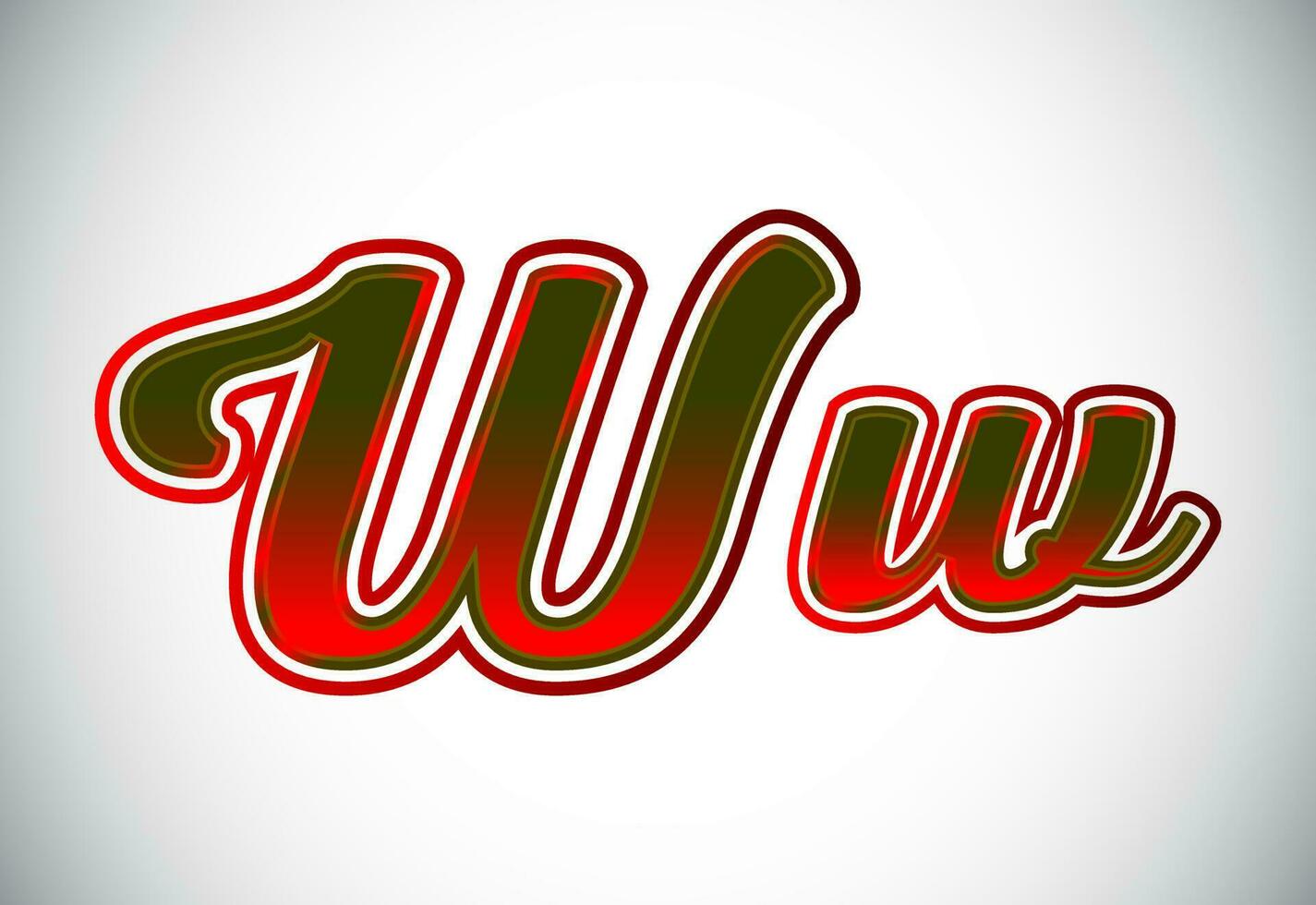English Upper And Lower Case Letter W. Graphic Alphabet Symbol For Corporate Business Identity vector