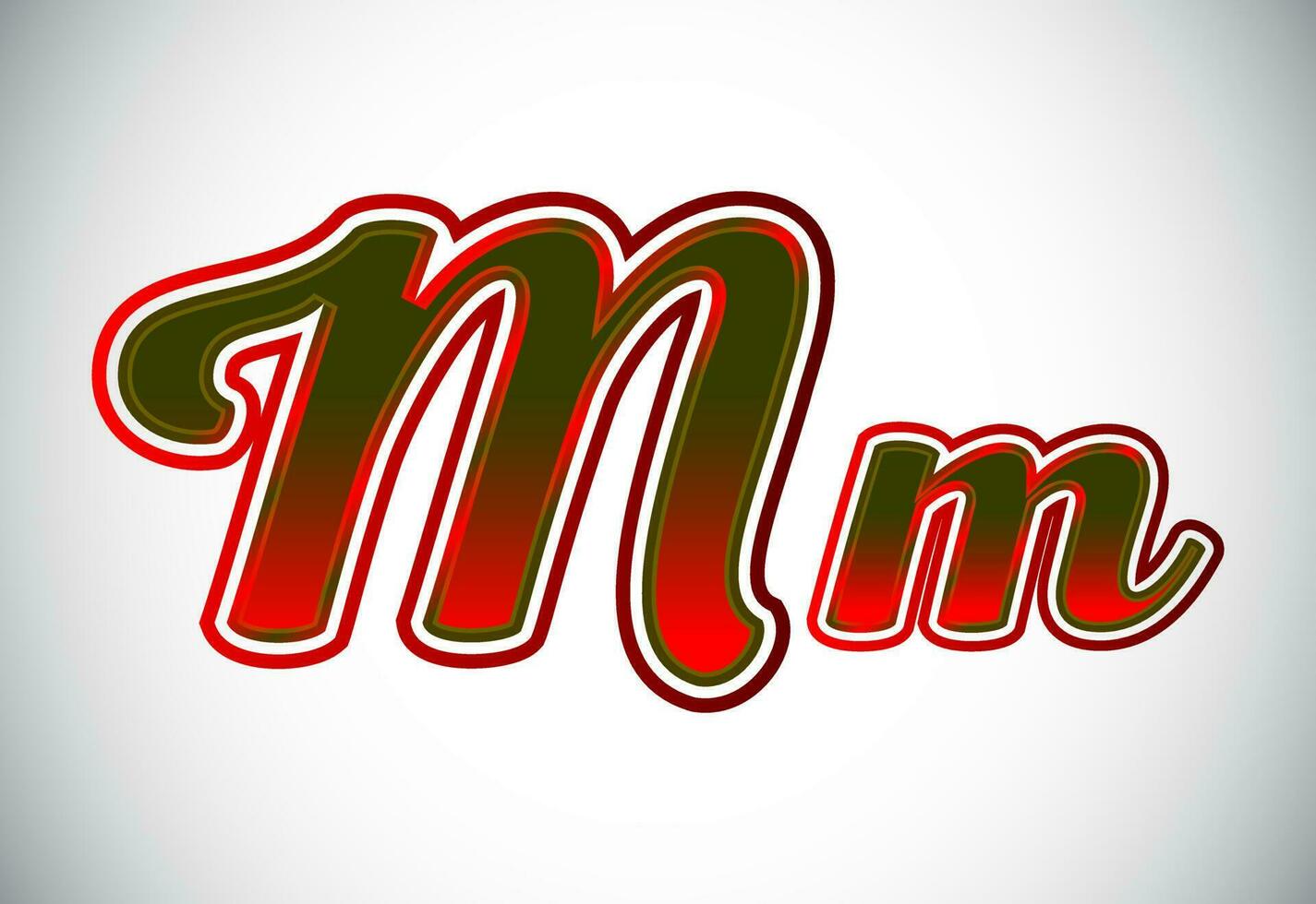 English Upper And Lower Case Letter M. Graphic Alphabet Symbol For Corporate Business Identity vector