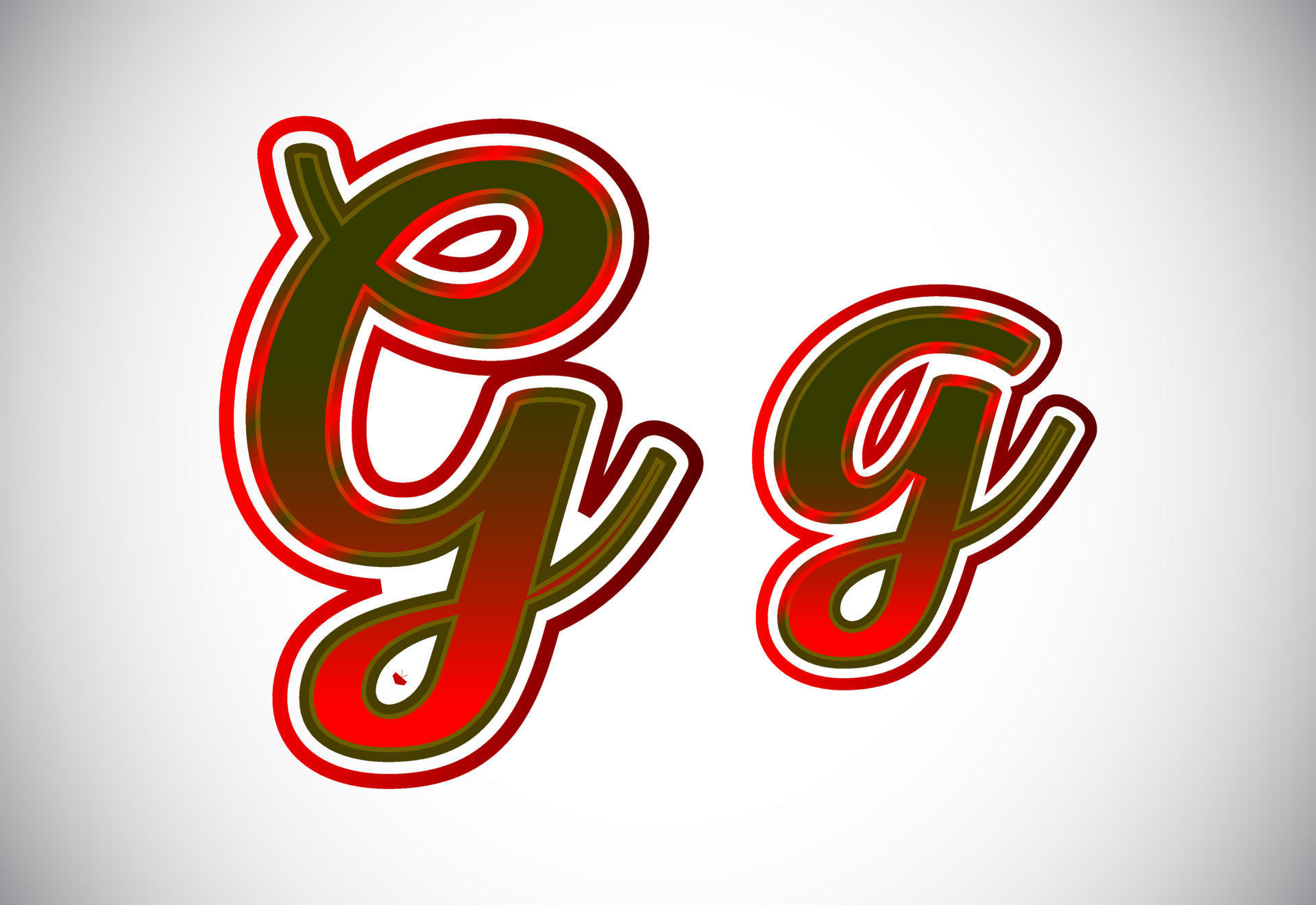 English upper and lower case letter g graphic alphabet symbol for